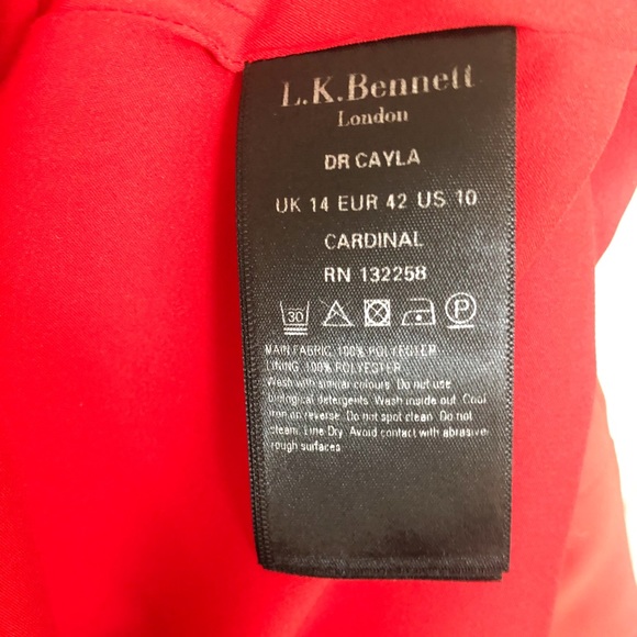 L.K. Bennett Red Cayla Dress - Picture 15 of 16